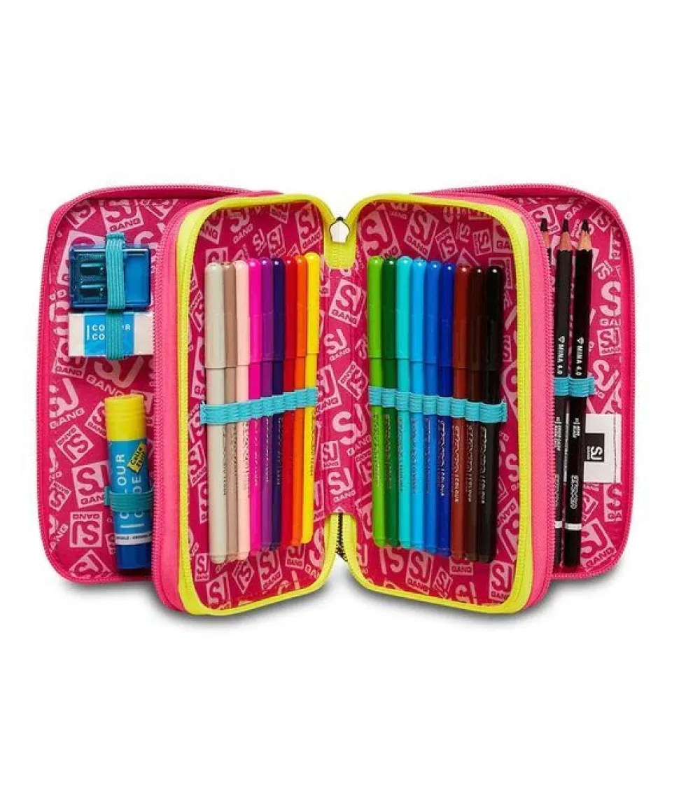 Sale Sj Gang Astuccio scuola 3 zip SJ Clack It Girl ClackItGirl