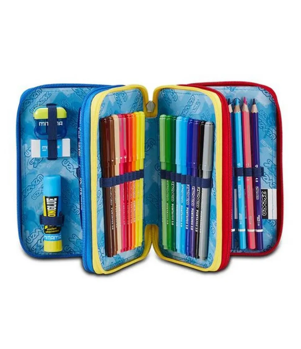 Discount Seven Astuccio scuola 3 zip Mark On Boy MarkOnBoy