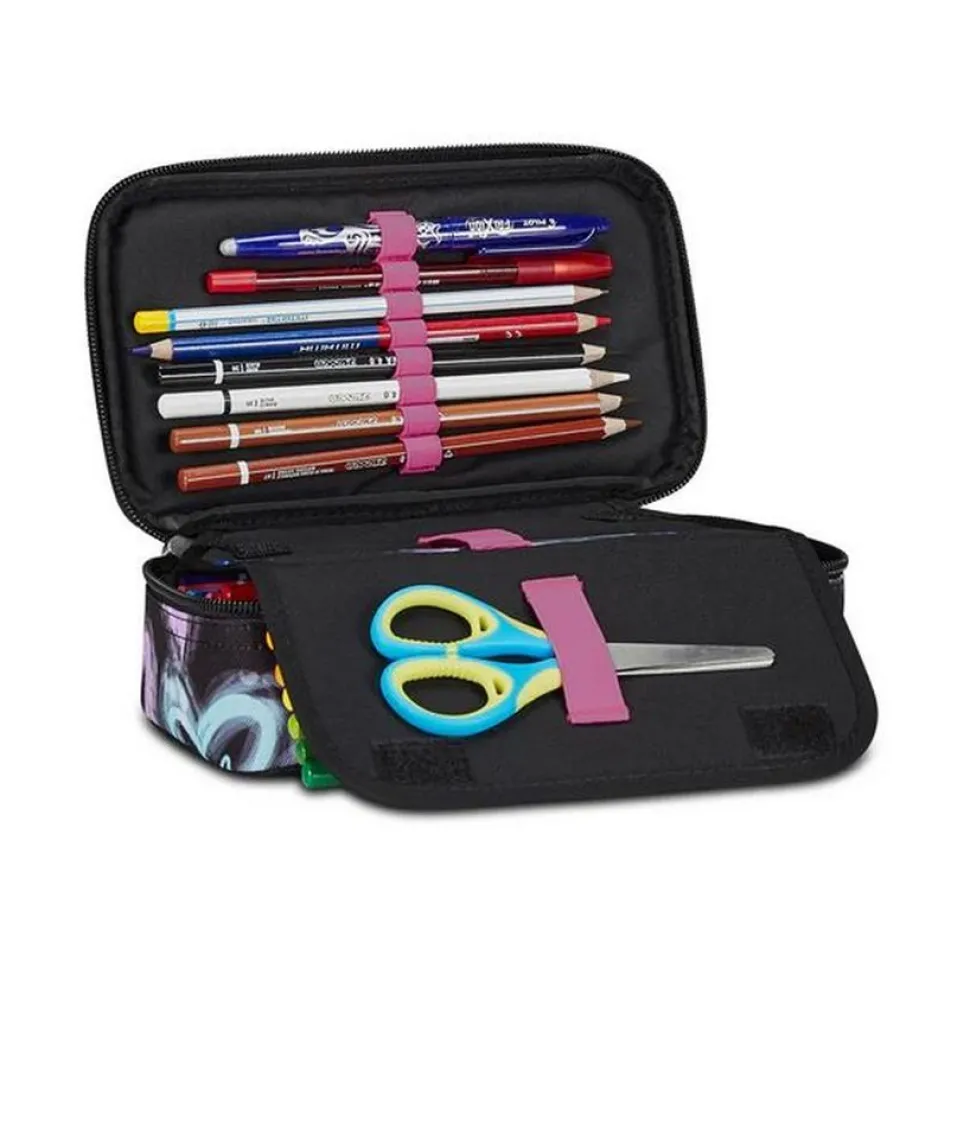 New Seven Astuccio scuola Quick Case Freethink Girl Jet Black JetBlack
