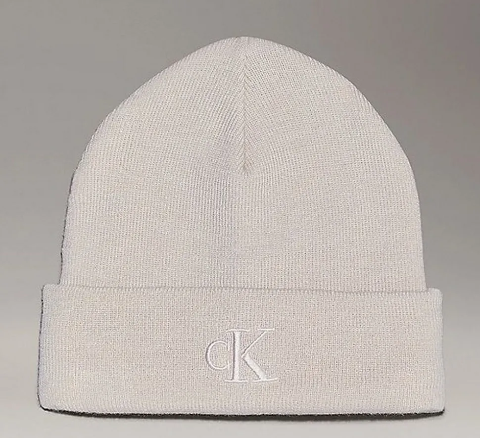 Cheap Calvin Klein Berretto Monogram Beanie Bianco