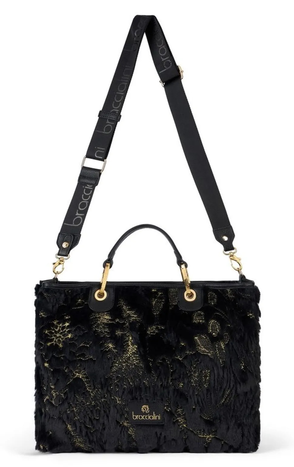 Cheap Braccialini Borsa a mano Beth Fur Nera Nero