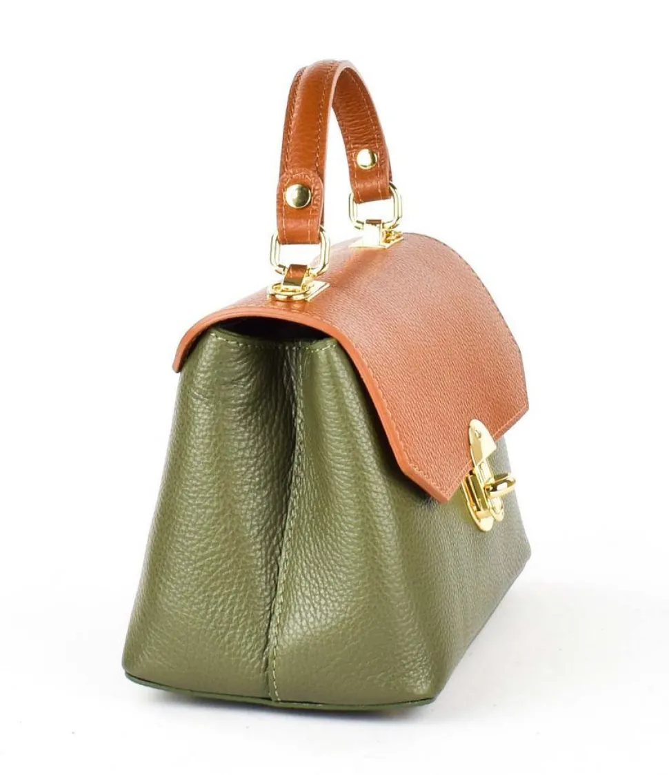 borsa_a_mano_e_tracolla__verdecuoio_2.webp Hot Pronto Moda Borsa a mano e tracolla 20135 Verde/Cuoio