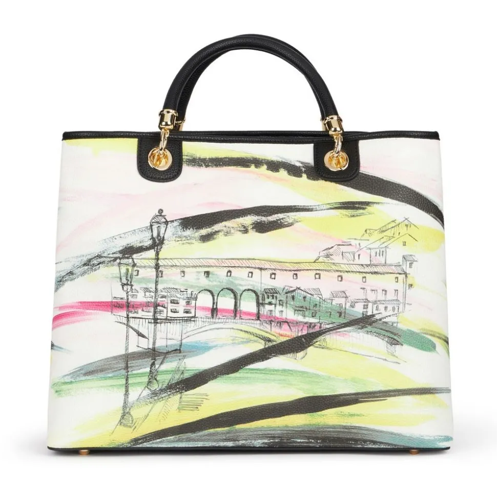 borsa_a_mano_e_tracolla_braccialini_cartoline_firenze_2.webp Sale Braccialini Borsa a mano e tracolla Cartoline Firenze