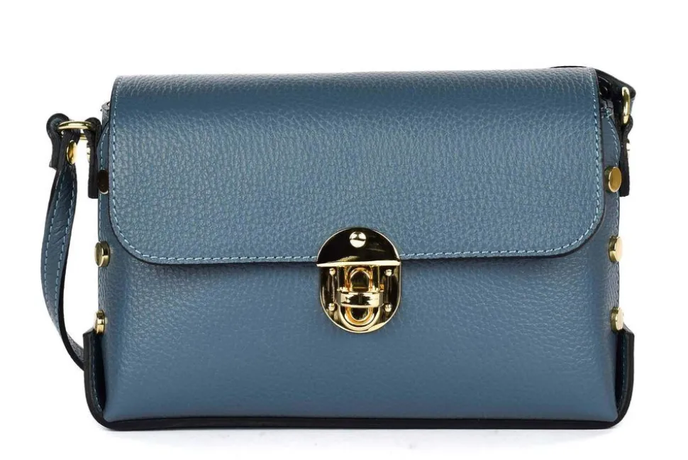 Shop Pronto Moda Borsa a tracolla in pelle 20001 Azzurra Azzurro