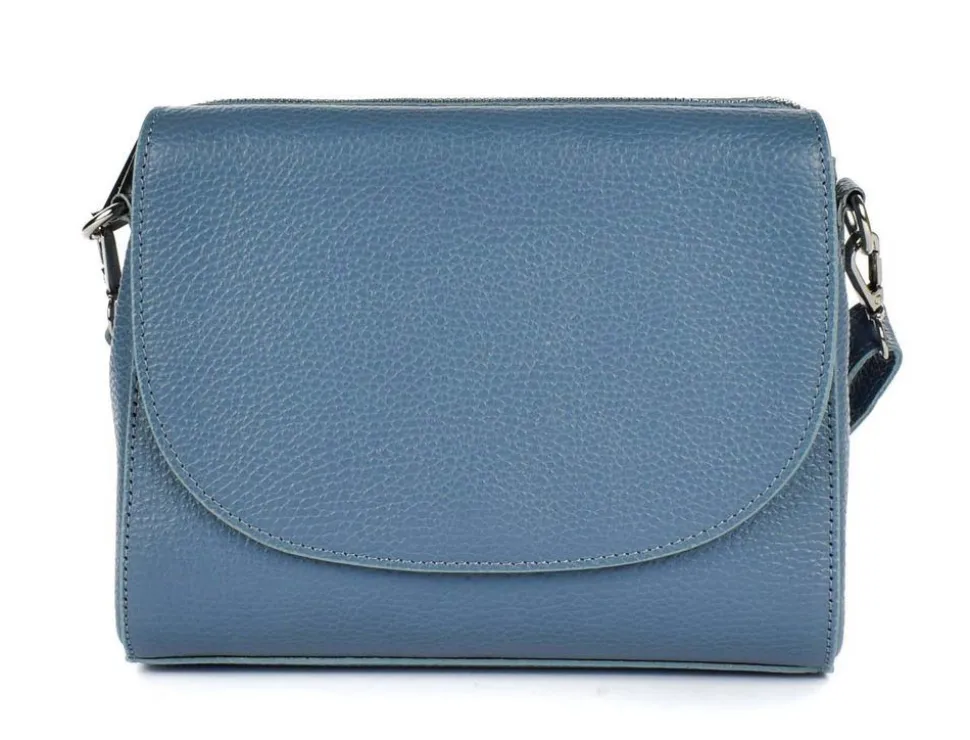 Best Pronto Moda Borsa a tracolla in pelle 20008 Azzurro