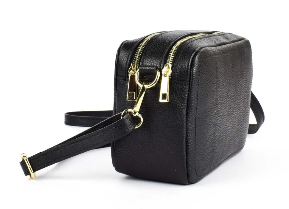 New Pronto Moda Borsa a tracolla in pelle 20104 Nera Nero