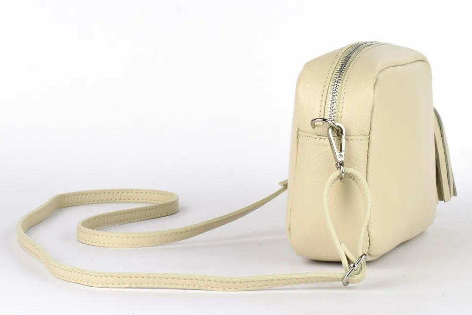 Hot Pronto Moda Borsa a tracolla in pelle BP06 Beige