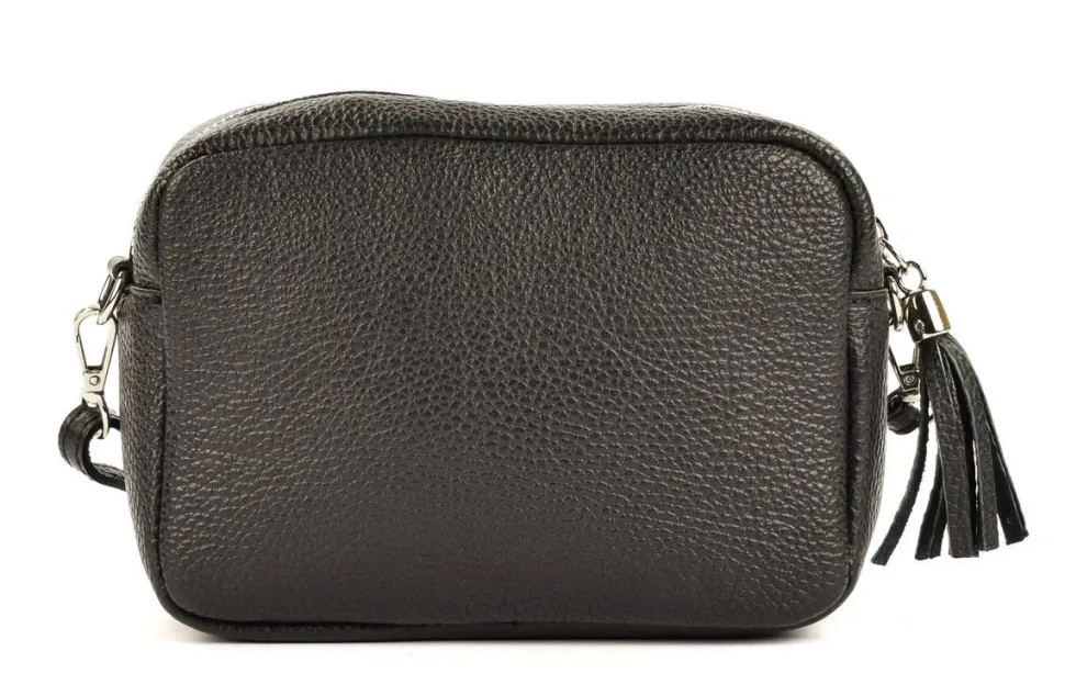 New Pronto Moda Borsa a tracolla in pelle BP06 Nera Nero