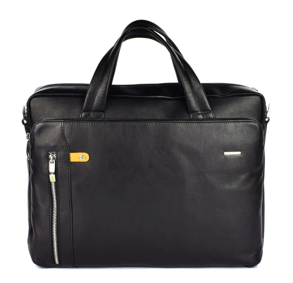 Sale Acciaio Borsa lavoro in pelle 2325 Nera