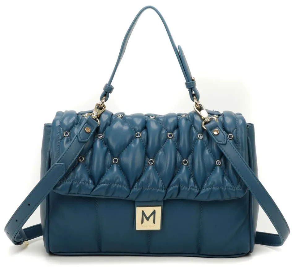 Hot Mimì-Muà Borsa trapuntata con strass Ottanio