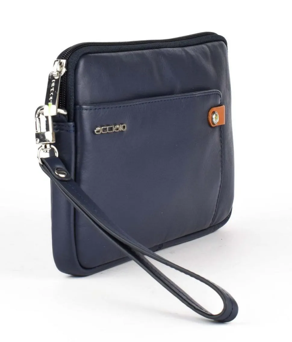 New Acciaio Borsa uomo a mano 8481 Blu