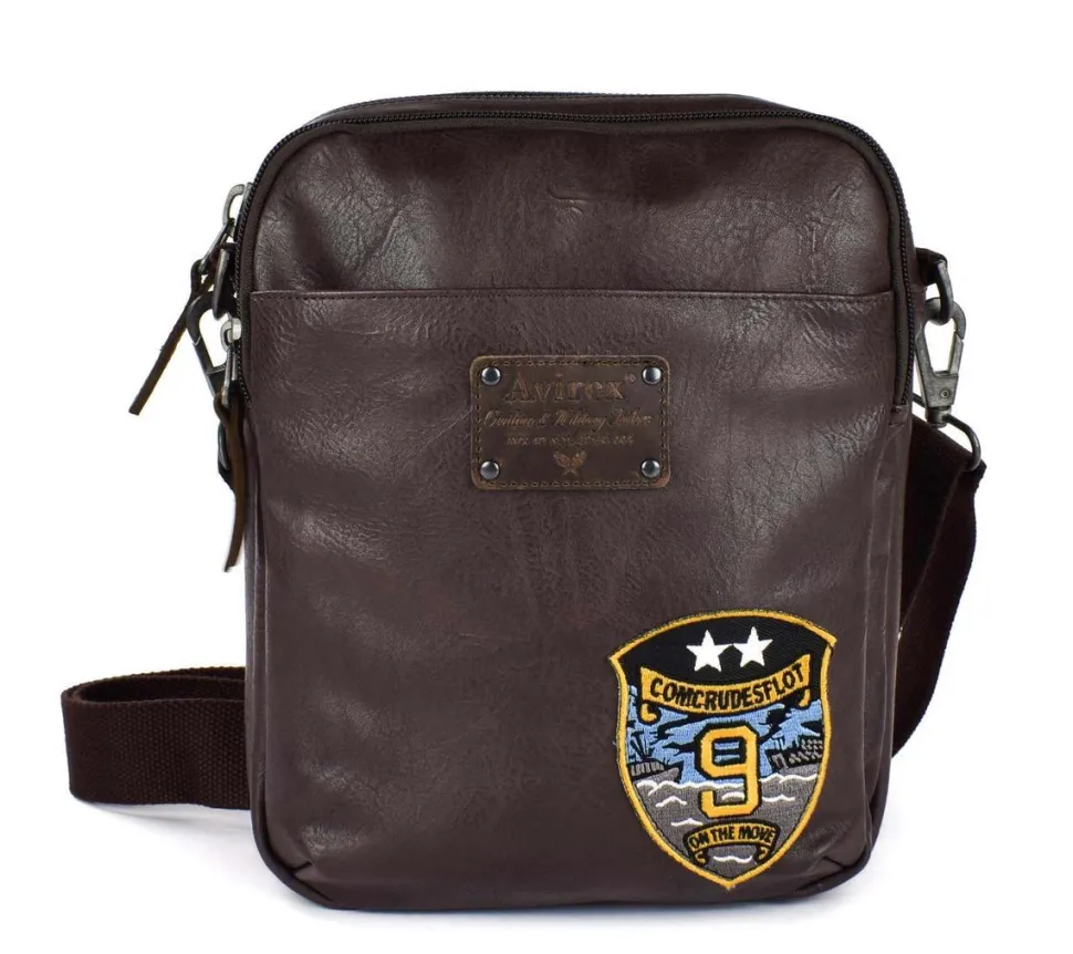 Shop Avirex Borsa uomo Maverick 03 Marrone