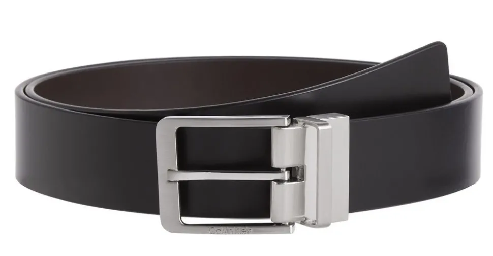 New Calvin Klein Cintura Reversibile in pelle Nero/Marrone