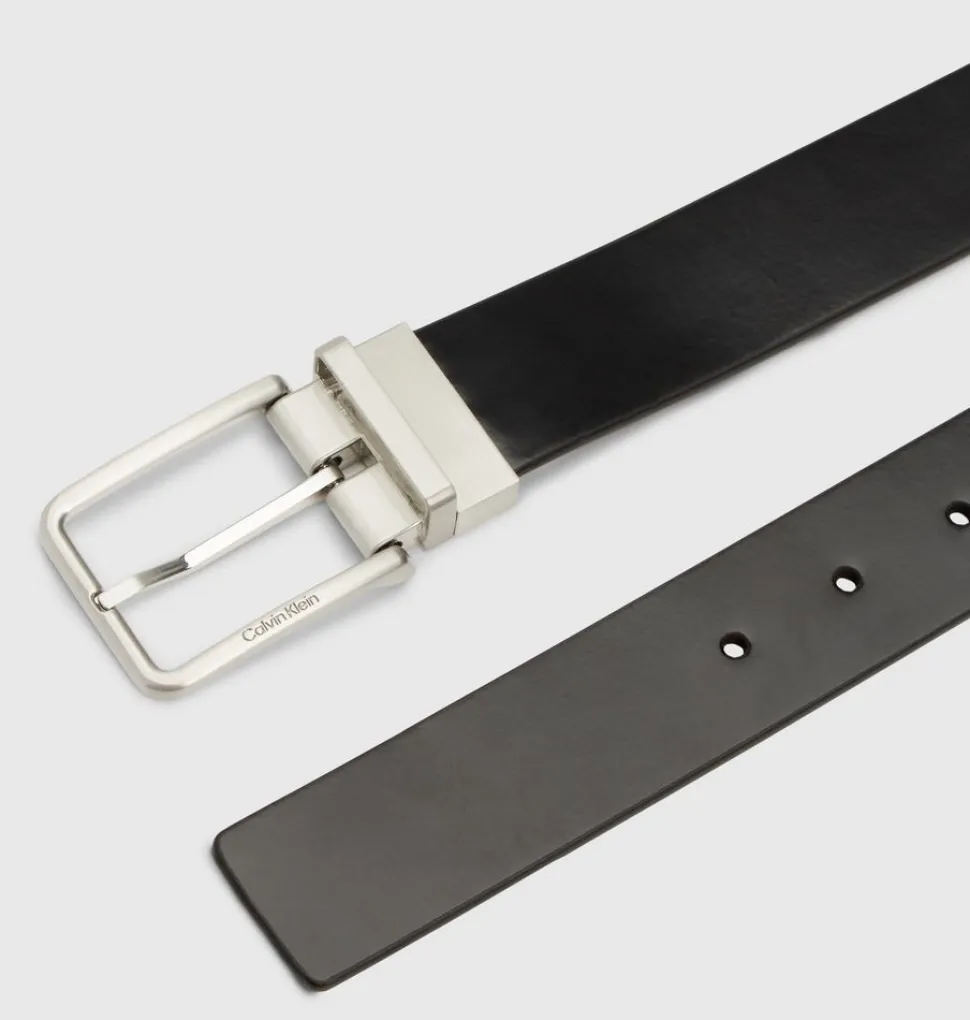 New Calvin Klein Cintura Reversibile in pelle Nero/Marrone