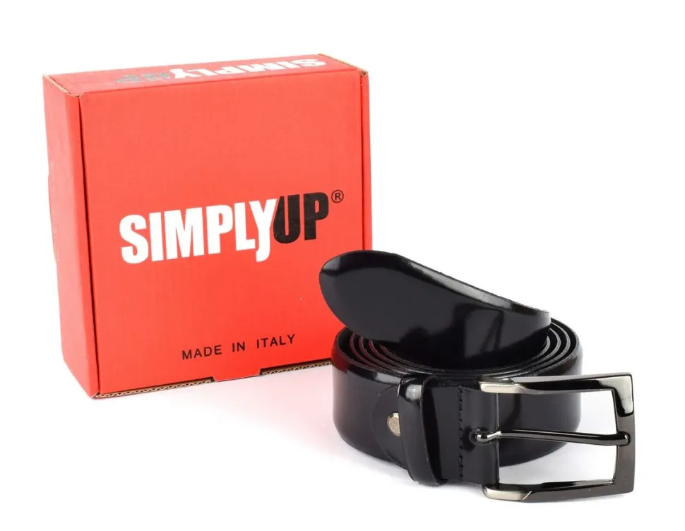 cintura_uomo_in_pelle_lucida_simplyup__nera_2.webp Cheap SIMPLYUP Cintura uomo in pelle lucida 1018 Nera Nero