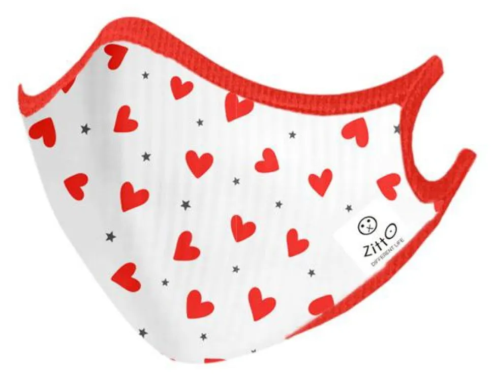 New Zitto Mascherina per bambini Mask Kids Hearts