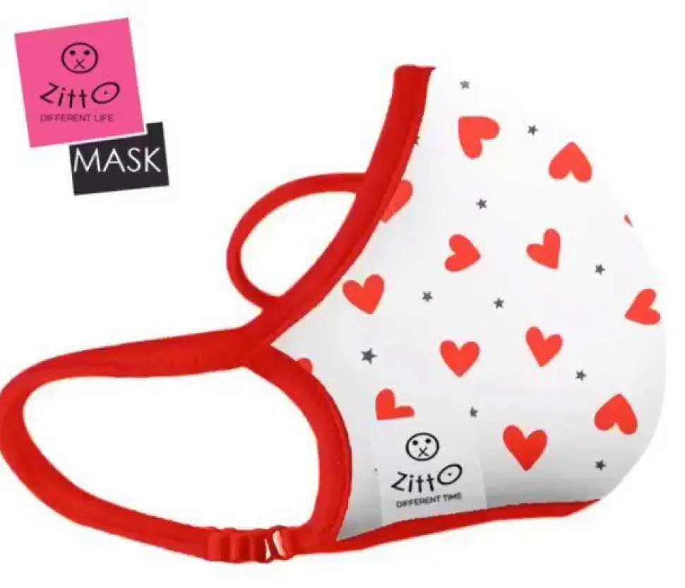 New Zitto Mascherina per bambini Mask Kids Hearts