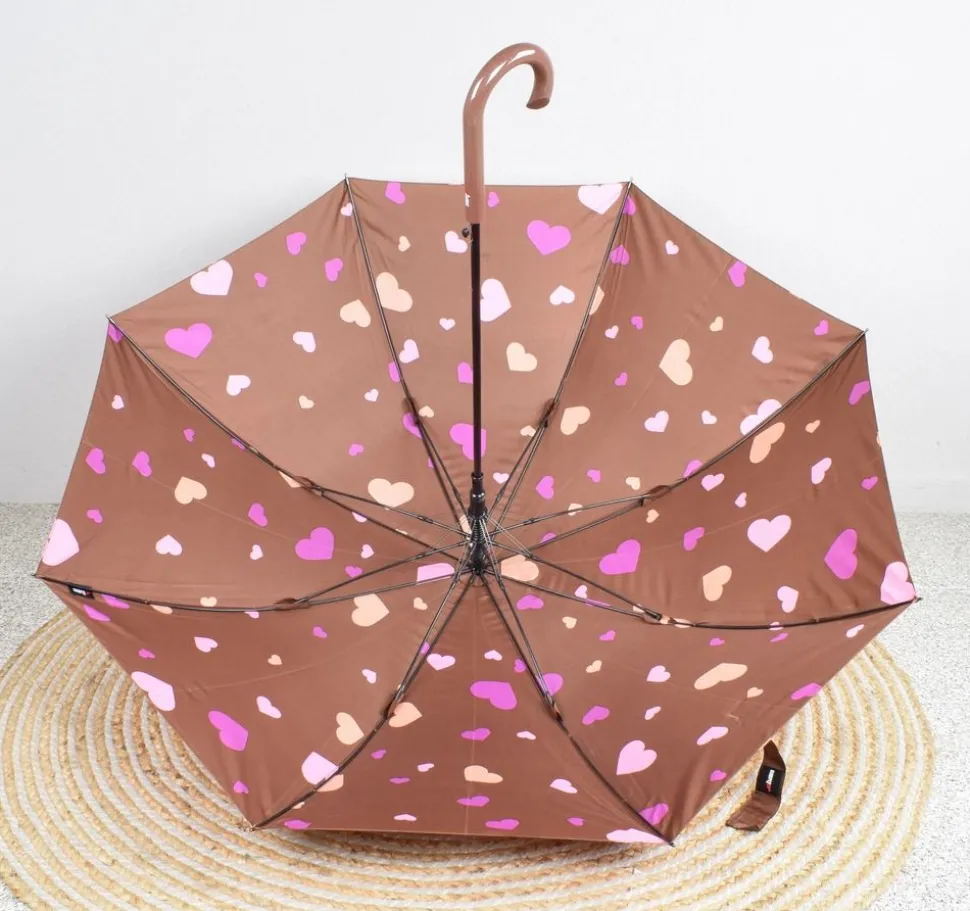 ombrello_automatico_simplyup__hearts_marrone_2.webp Cheap SIMPLYUP Ombrello automatico 5521 Hearts Marrone