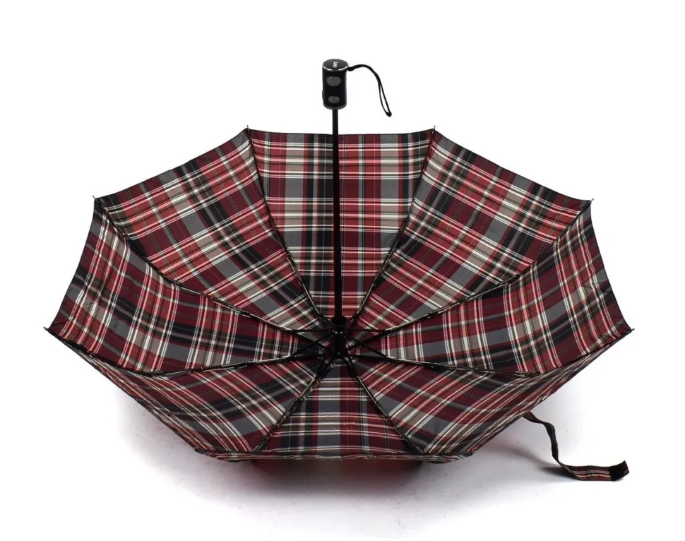 Hot SIMPLYUP Ombrello pieghevole automatico apri/chiudi 5301 Scozzese Bordeaux