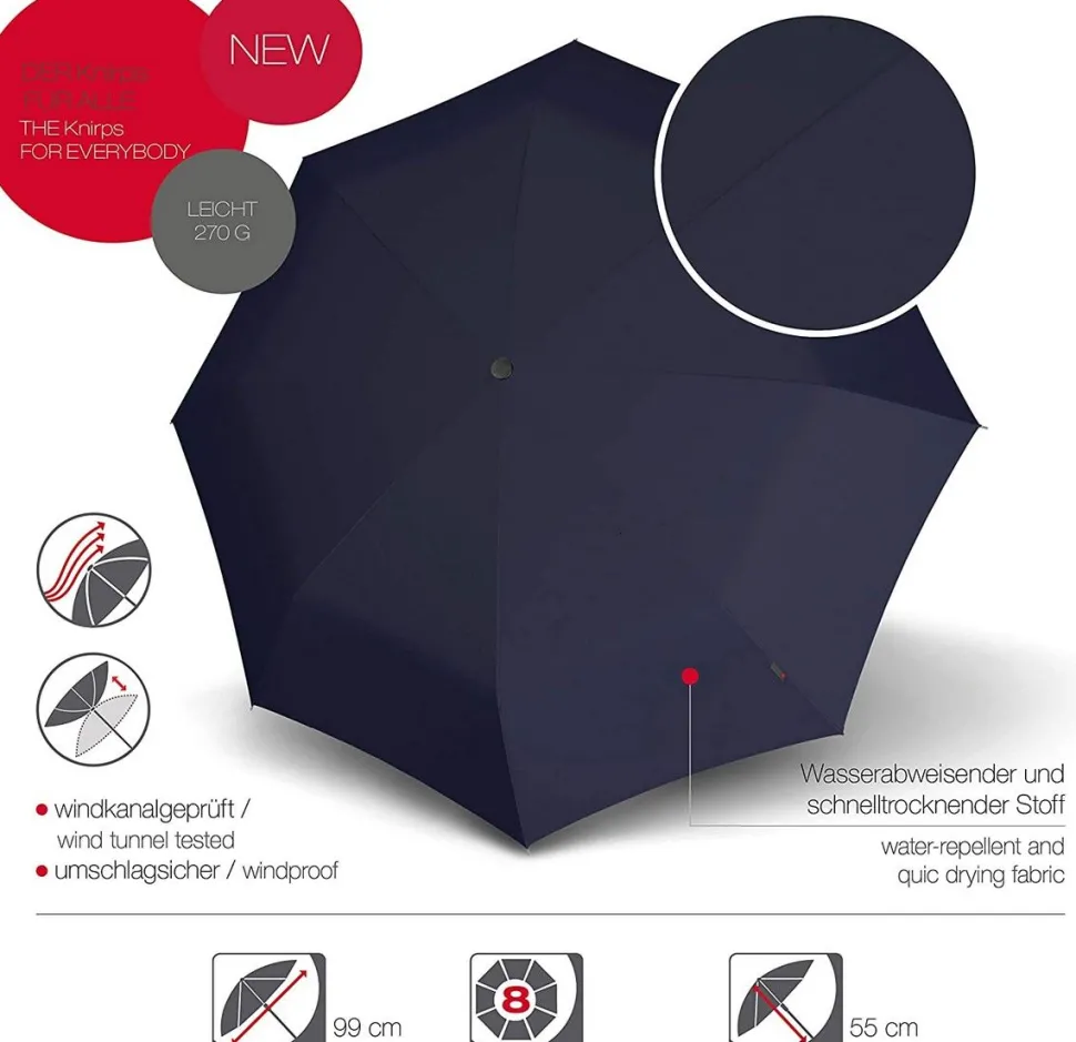 ombrello_pieghevole_manuale_knirps_a_navy_2.webp Sale Knirps Ombrello pieghevole manuale A.050 Navy