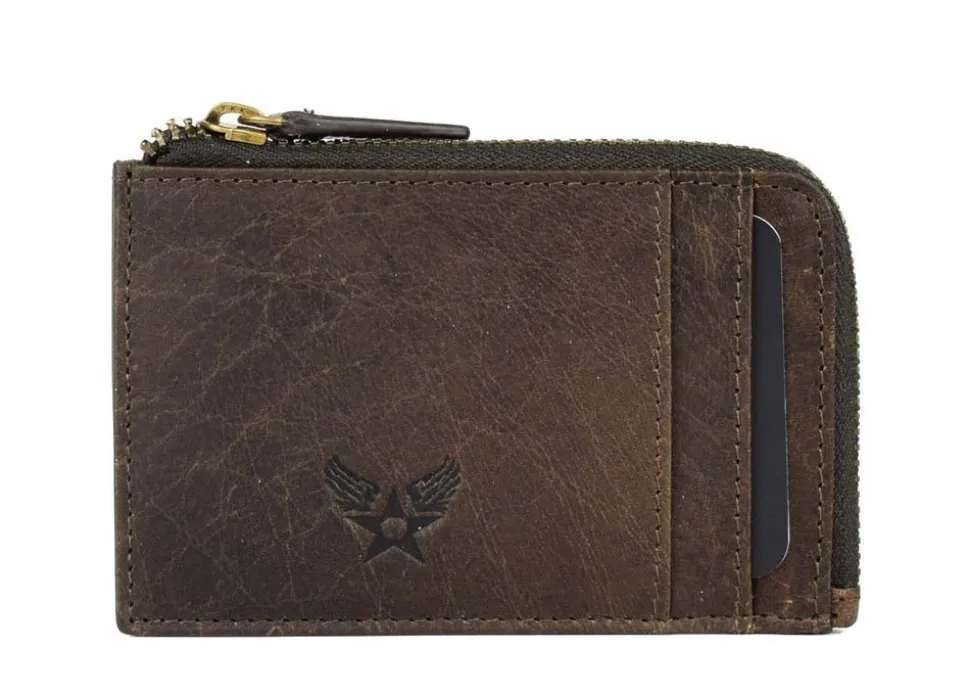 Hot Avirex Portadocumenti piatto con zip Durango DRN08 Marrone