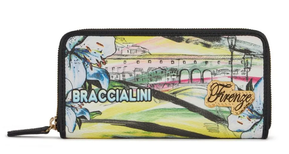 New Braccialini Portafoglio donna Cartoline Firenze