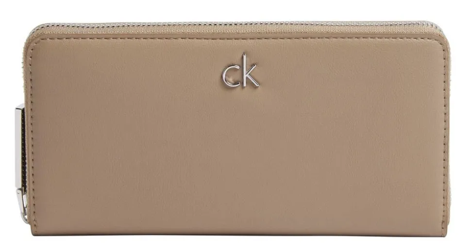 Clearance Calvin Klein Portafoglio donna con zip Beige