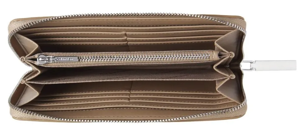 Clearance Calvin Klein Portafoglio donna con zip Beige