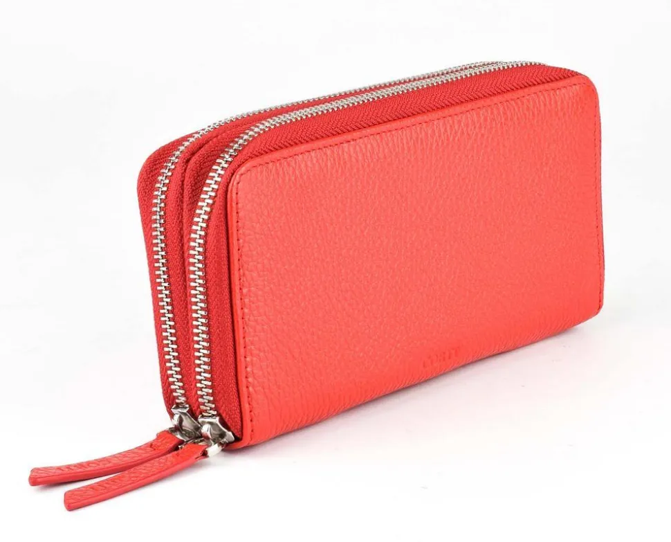 Best Sale Gianfranco Corti Portafoglio donna due zip Alce 8877 Fragola