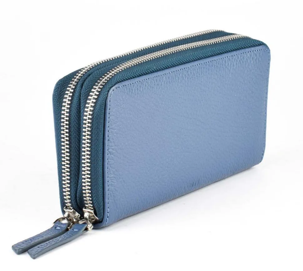Online Gianfranco Corti Portafoglio donna due zip Alce 8877 Jeans