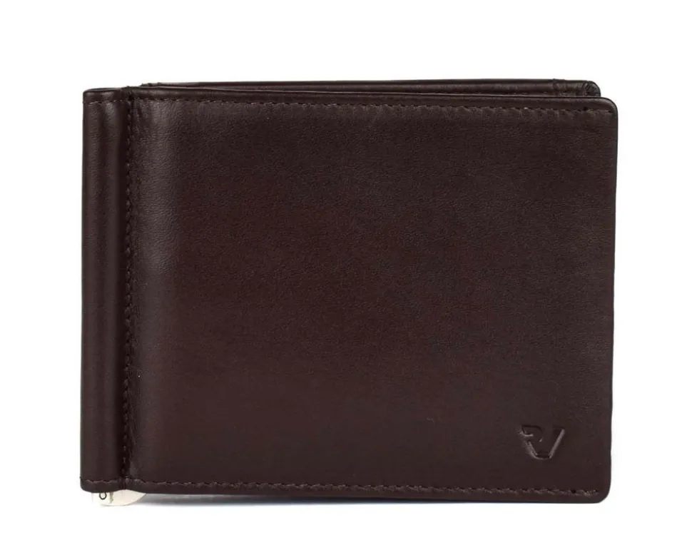 Outlet Roncato Portafoglio uomo fermasoldi a molla Pascal 2913 Marrone