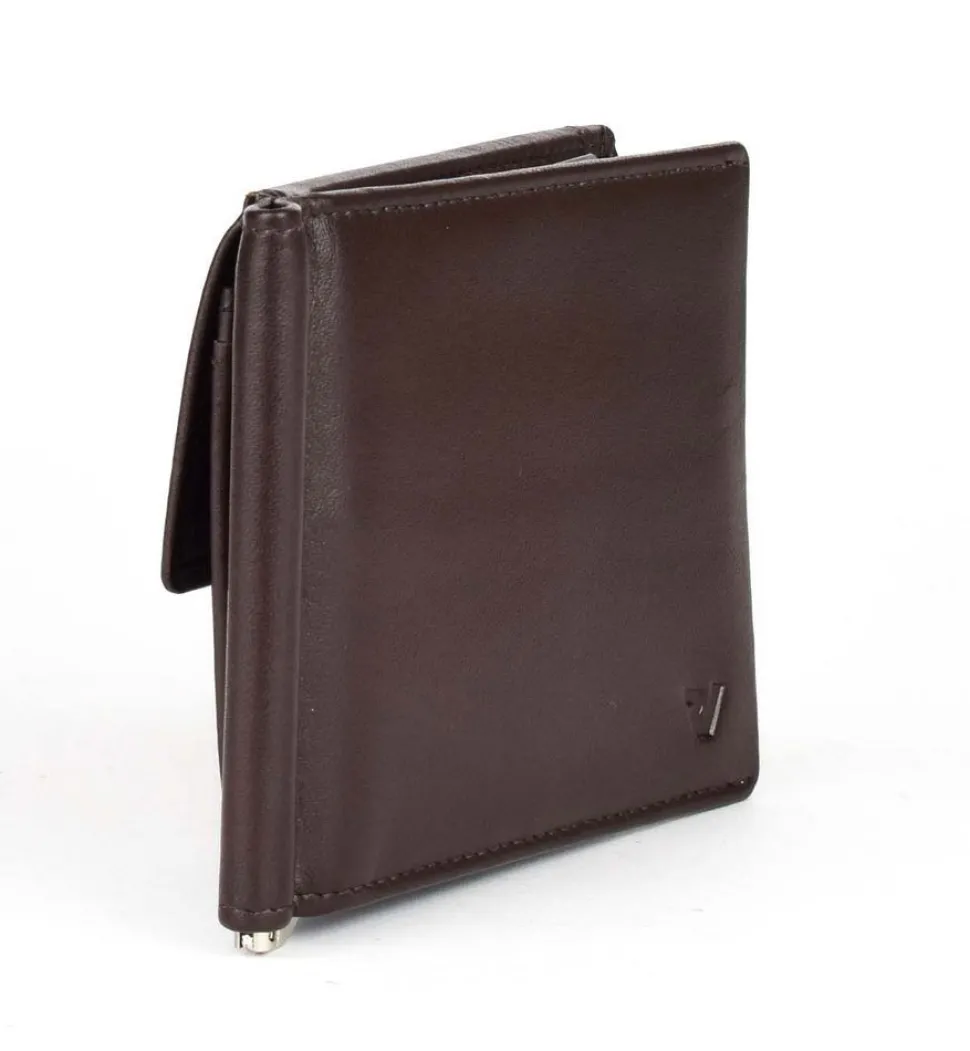 Outlet Roncato Portafoglio uomo fermasoldi a molla Pascal 2913 Marrone