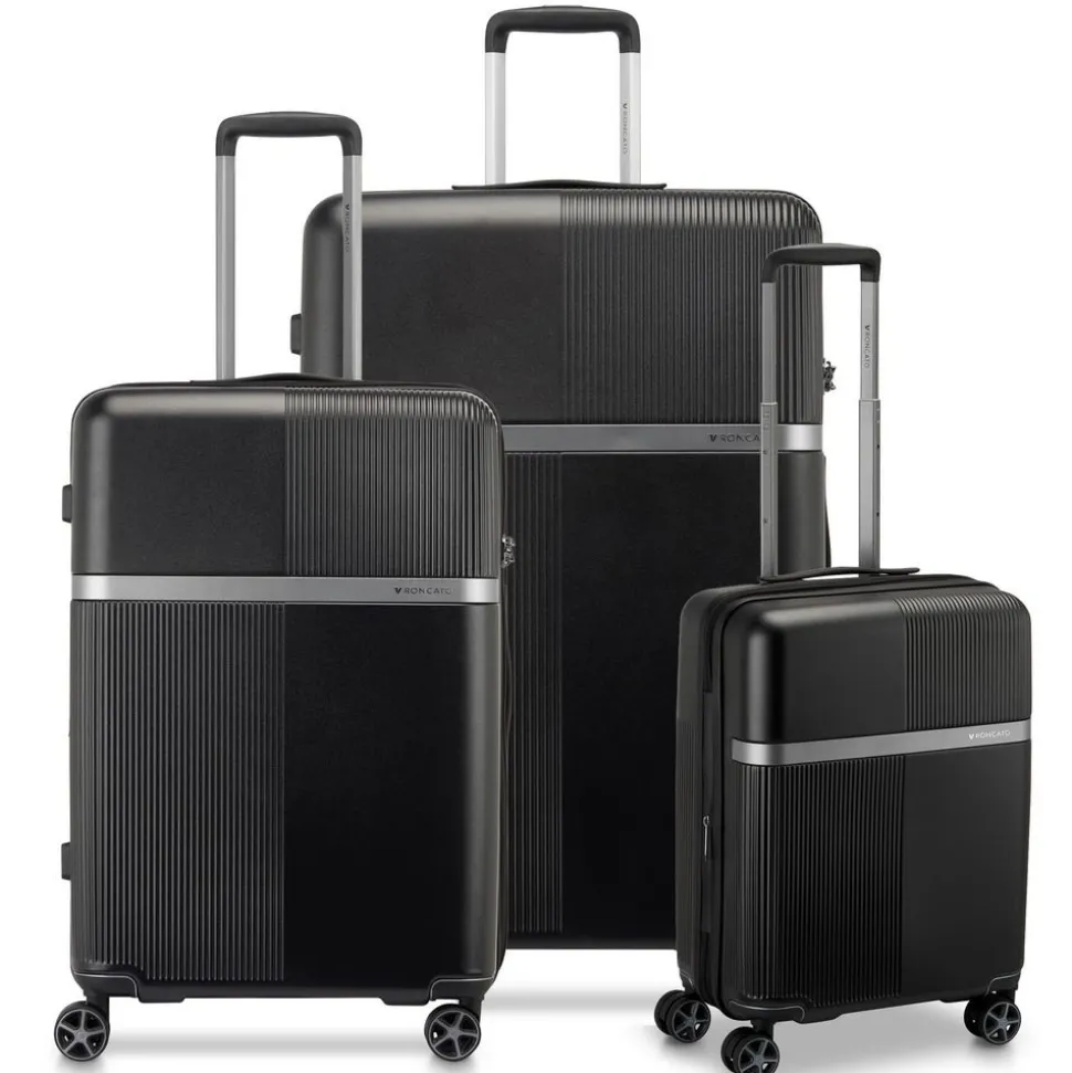 Discount Roncato Set 3 Trolley espandibili AirGlam Nero