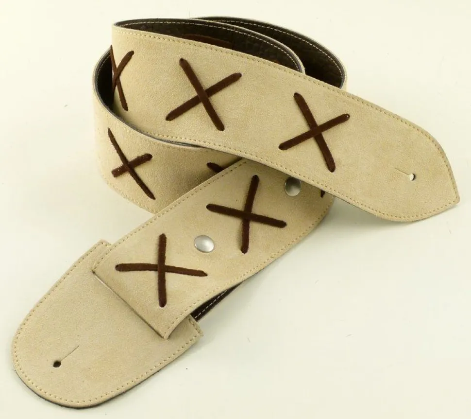 Fashion Strap'N'Roll Tracolla per chitarra/basso in pelle Gilmodel Beige