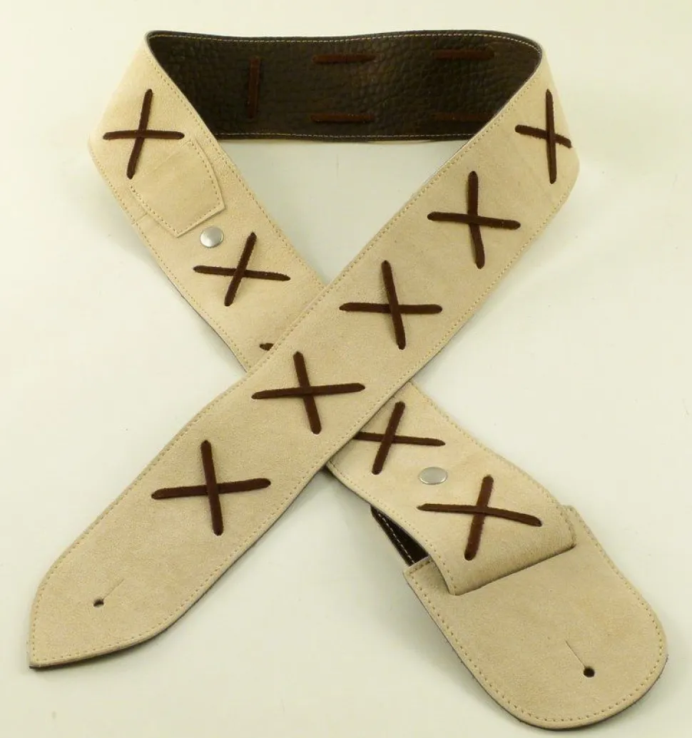 Fashion Strap'N'Roll Tracolla per chitarra/basso in pelle Gilmodel Beige