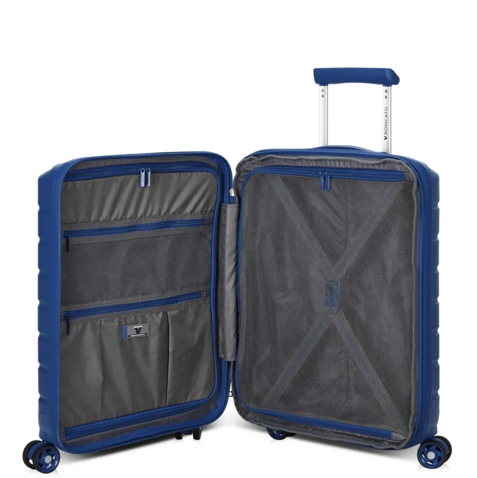trolley_cabina_espandibile_roncato_butterfly__blu_notte_3.webp Outlet Roncato Trolley cabina espandibile Butterfly 8183 Notte Blu