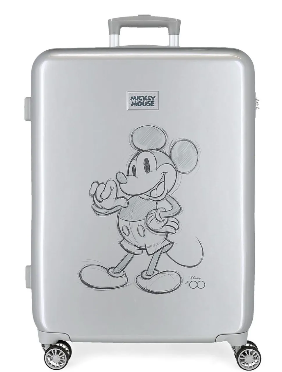 Clearance Disney Trolley medio Mickey 100 Argento Mickey100