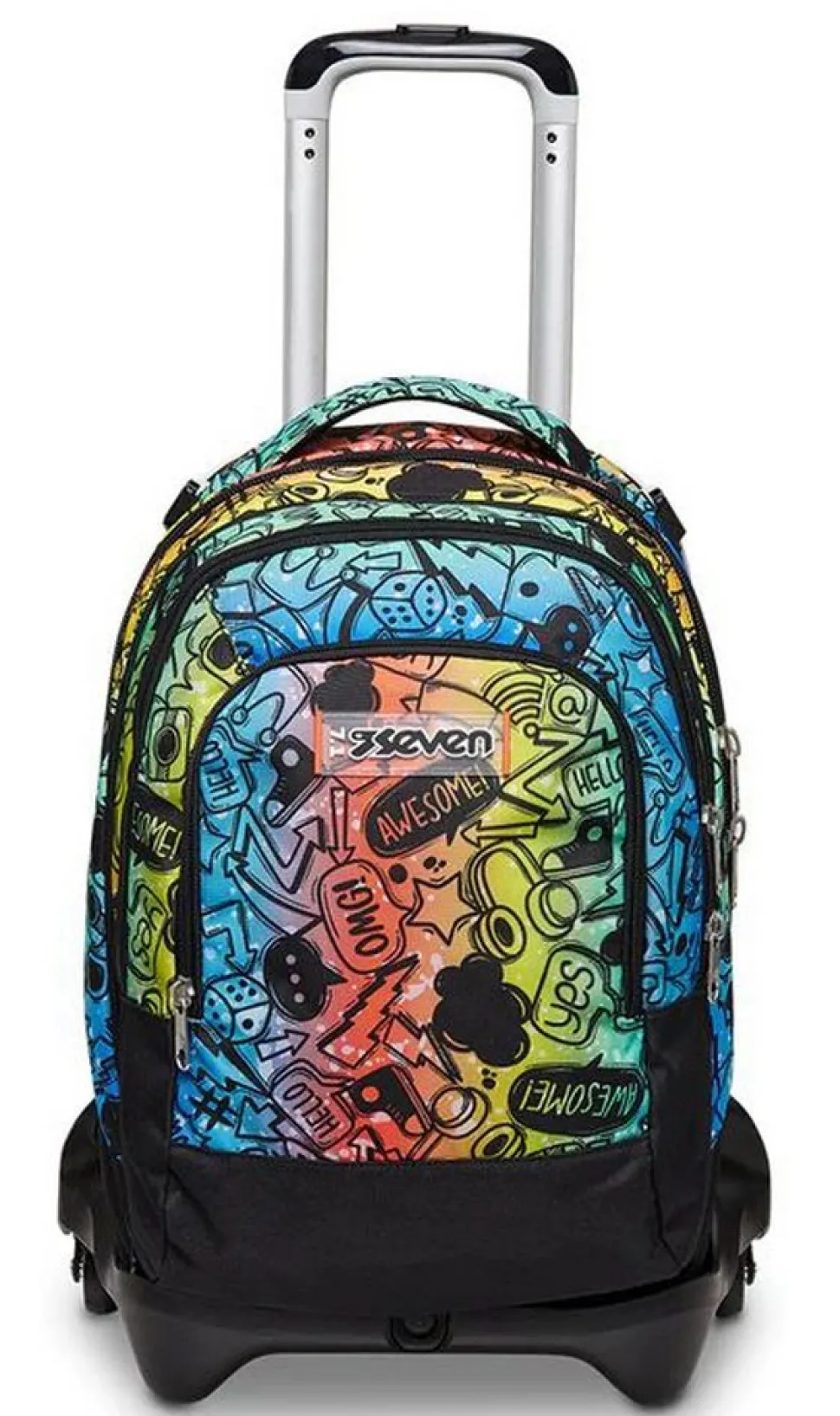 Cheap Seven Trolley scuola Jack 3 ruote Detach Fluo Stamp FluoStamp