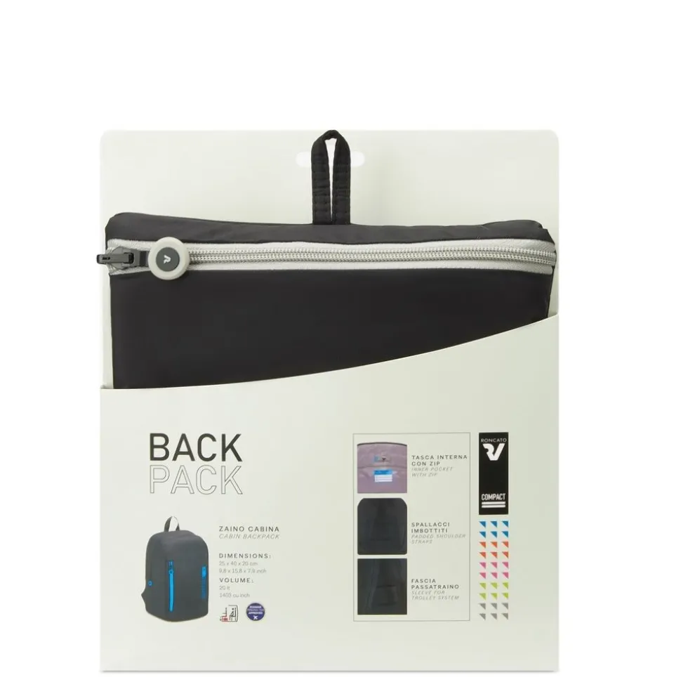 zaino_cabina_pieghevole_ryanair_xx_roncato_compact__nero_fumo_8.webp Cheap Roncato Zaino cabina pieghevole Ryanair 40x20x25 Compact 2010 Nero Fumo NeroFumo