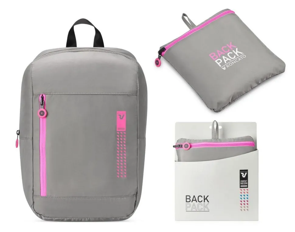 Best Sale Roncato Zaino cabina pieghevole Ryanair 40x20x25 Compact Neon 2010 Grigio