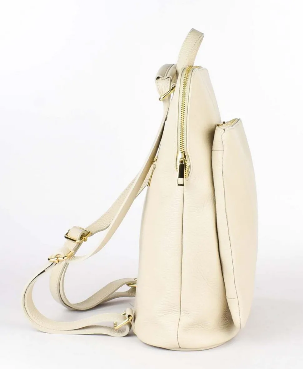 zaino_donna_in_pelle__beige_2.webp Best Sale Pronto Moda Zaino donna in pelle 001 Beige