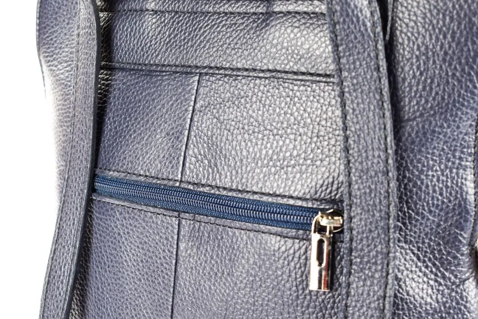New Pronto Moda Zaino donna in pelle 001 Blu