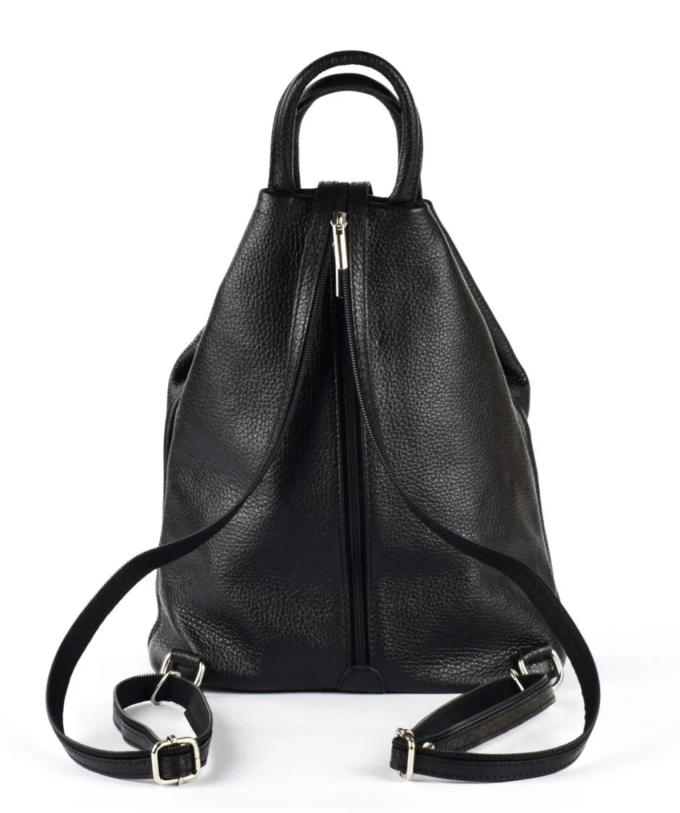 zaino_e_monospalla_donna_in_pelle__nero_2.webp Clearance Pronto Moda Zaino e monospalla donna in pelle 20055 Nero