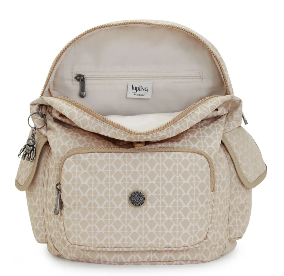 zaino_kipling_city_pack_s_signature_beige_2.webp Online Kipling Zaino City Pack S Signature Beige SignatureBeige