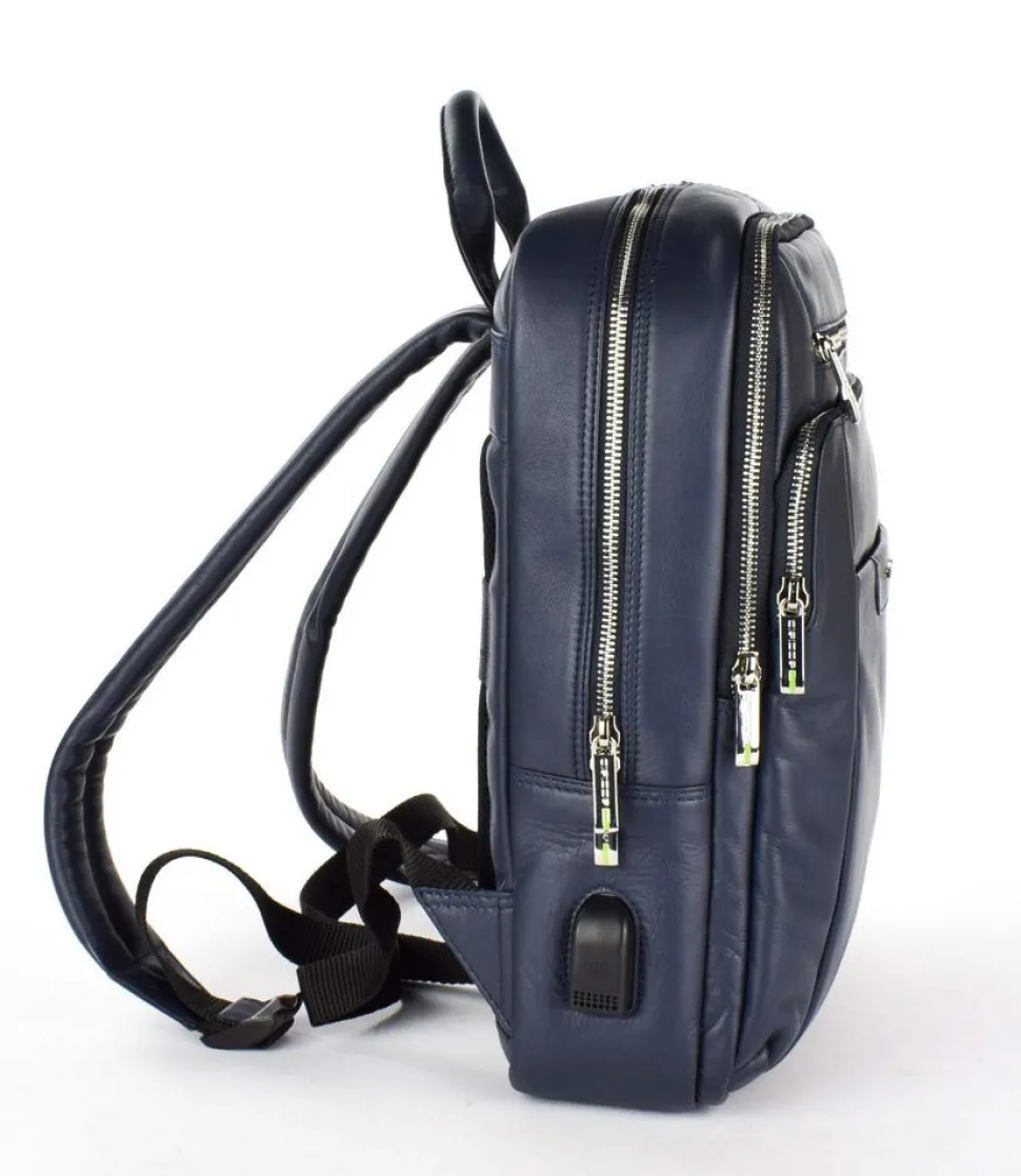 Outlet Acciaio Zaino lavoro in pelle 8471 Blu