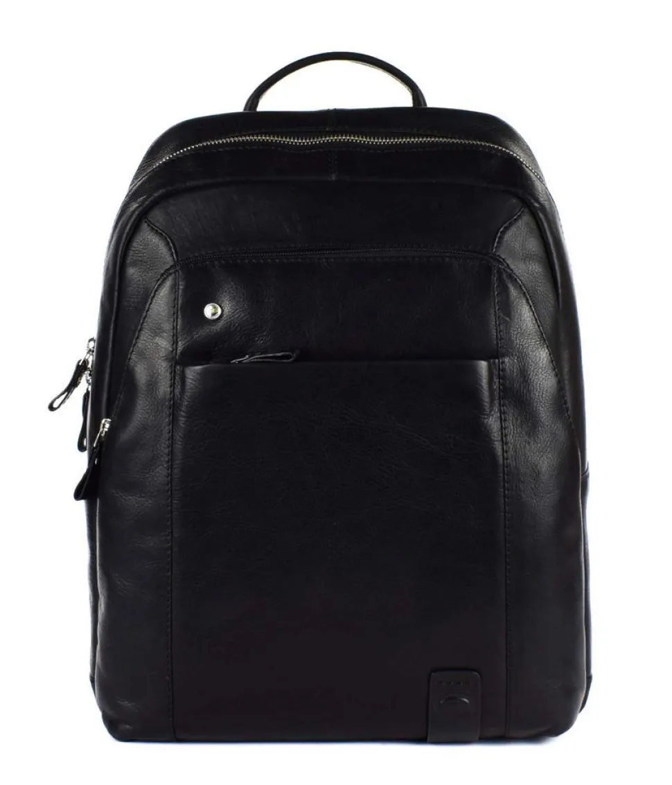 Fashion Acciaio Zaino lavoro in pelle 8377 Nero